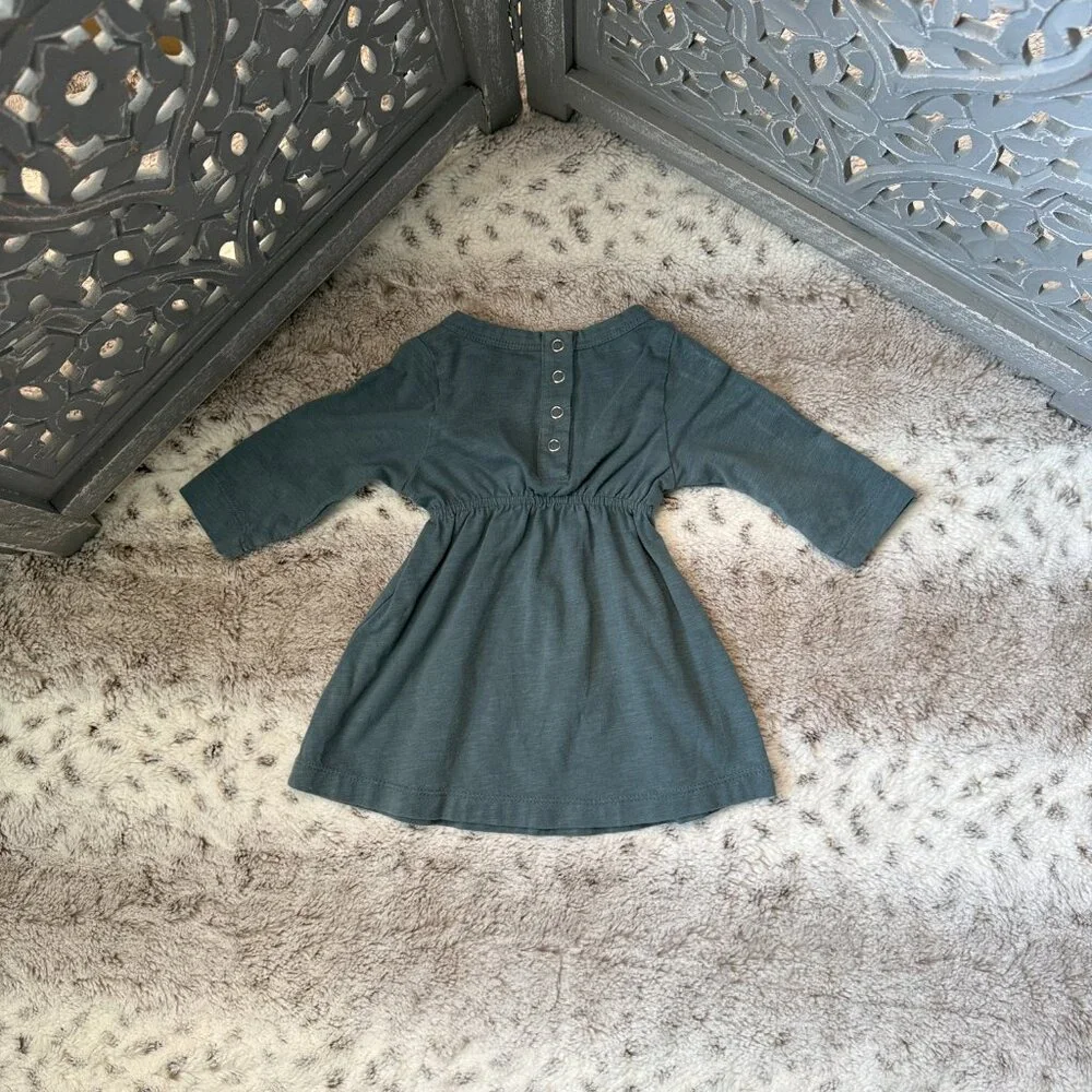 Kate Quinn blue long sleeve dress baby girls 3-6 months matching headband preppy